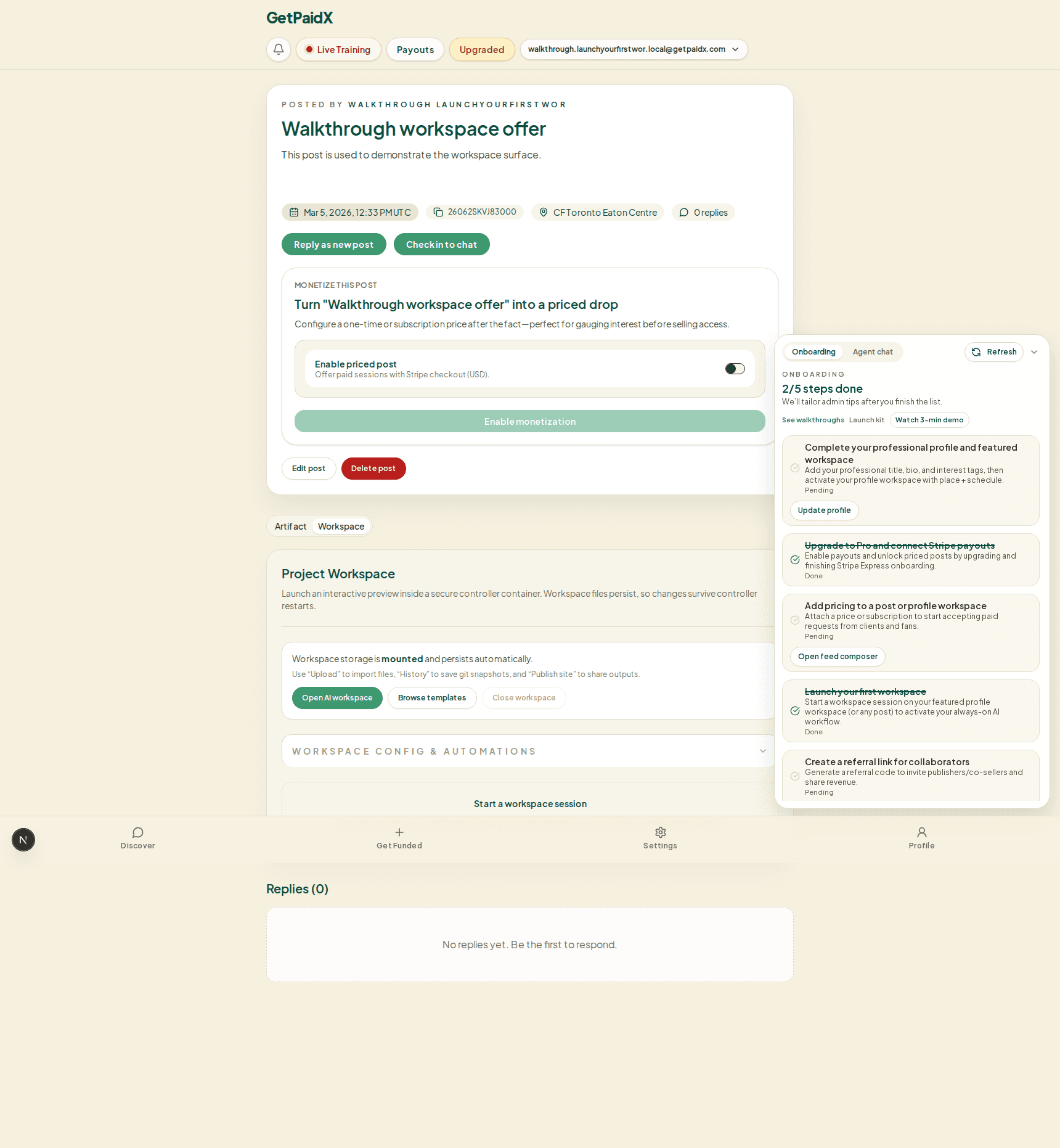 Walkthrough cover for launching a workspace