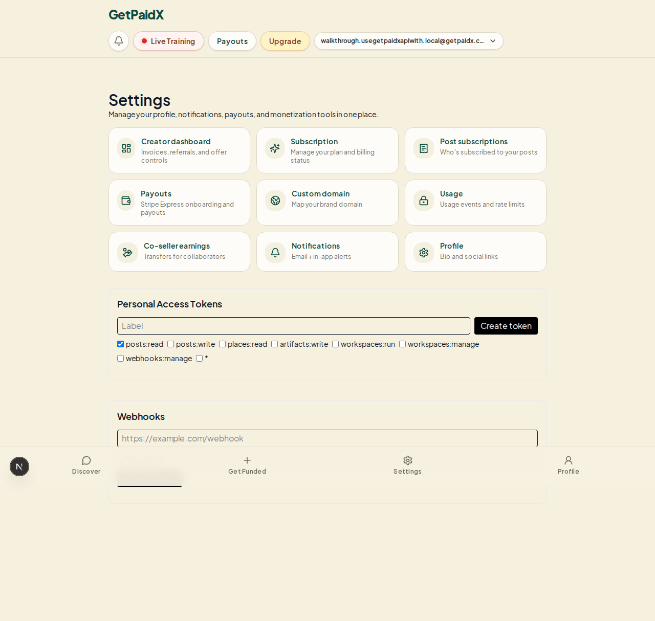Walkthrough cover for creating a PAT in GetPaidX